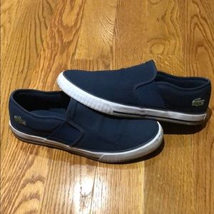 Blue Lacoste Slip-on Shoes